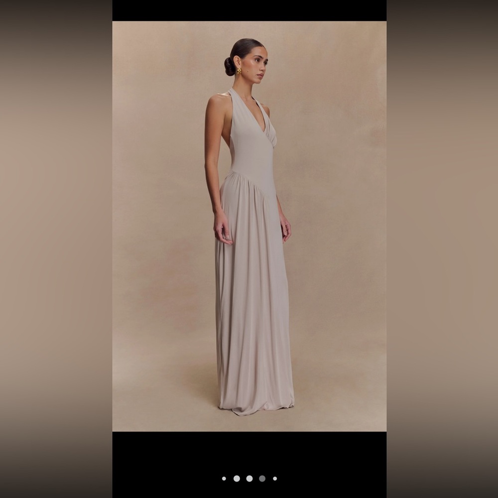 Meshki Cream Sleeveless Gown